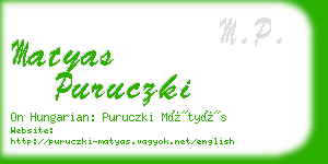 matyas puruczki business card